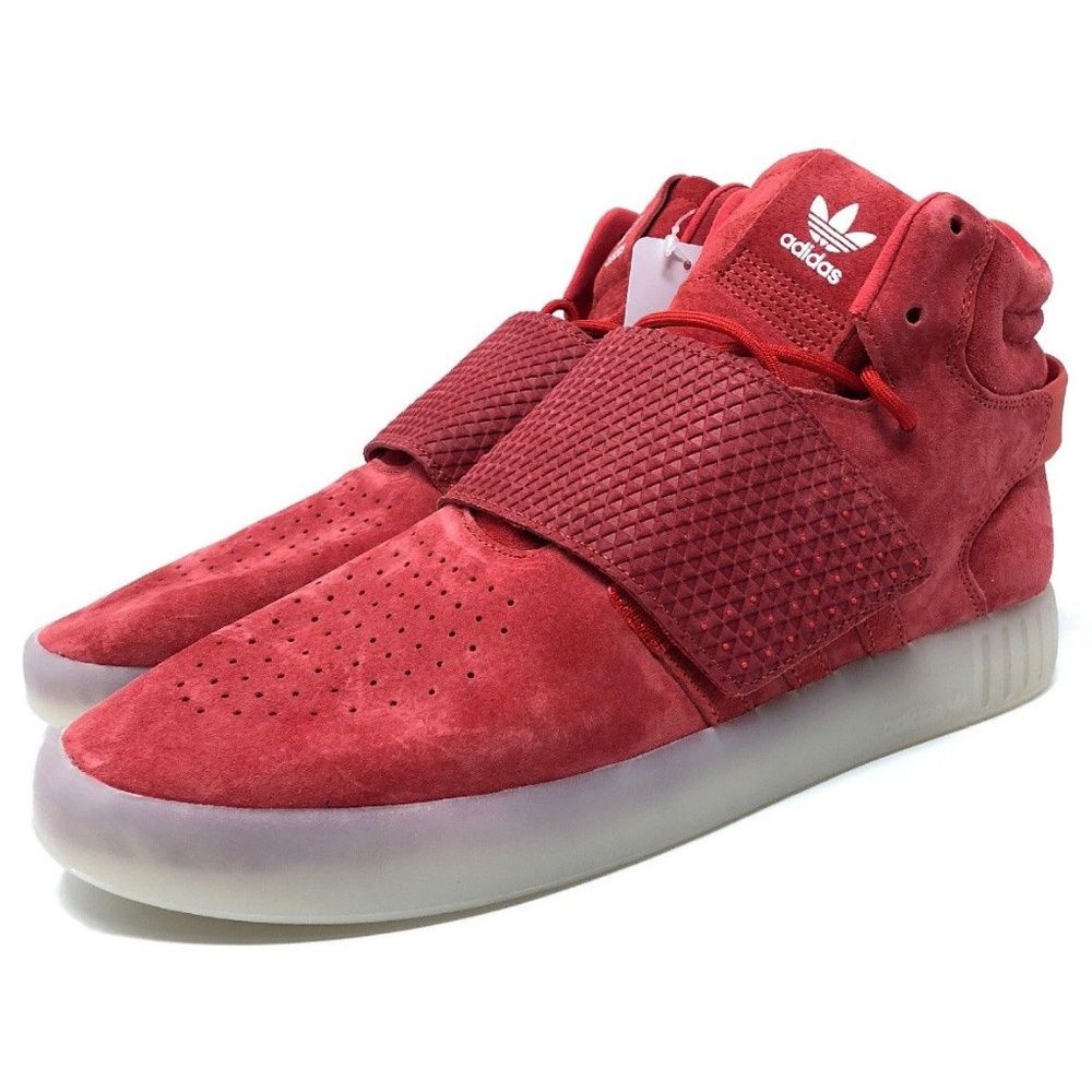 ADIDAS TUBULAR INVADER STRAP NEW MEN'S RED SUEDE